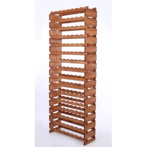 Geöltes, braunes PROREGAL Weinregal VINOTECA FLEX PRO aus Kiefernholz für 128 Flaschen.