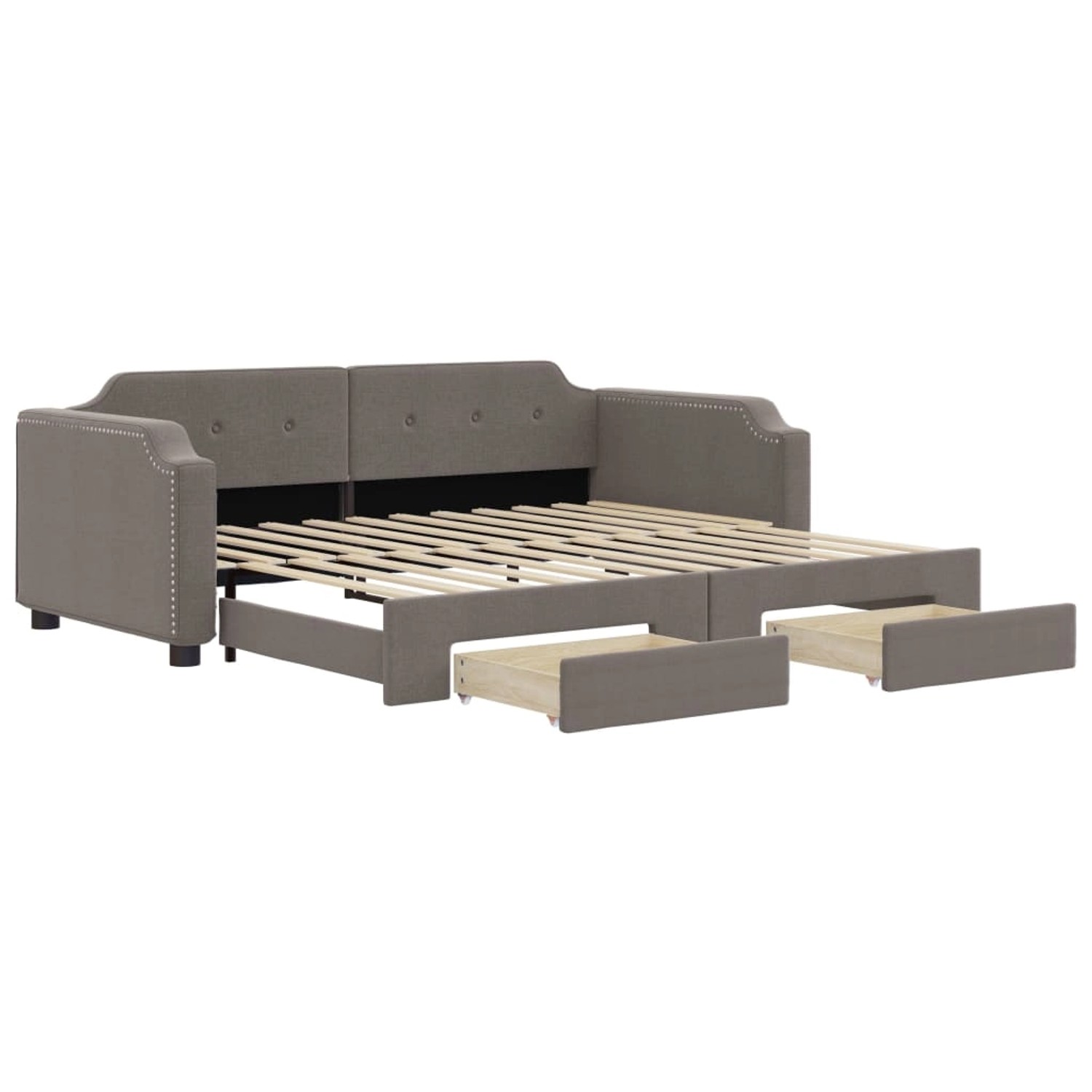 vidaXL Tagesbett Ausziehbar mit Schubladen Taupe 90x200 cm Stoff1886512 günstig online kaufen
