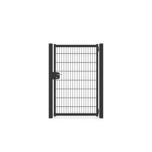 Anthrazitgraue Zaunguru Gartentür Berlin mit Schloss, 163x123cm, 180° Öffnungswinkel.