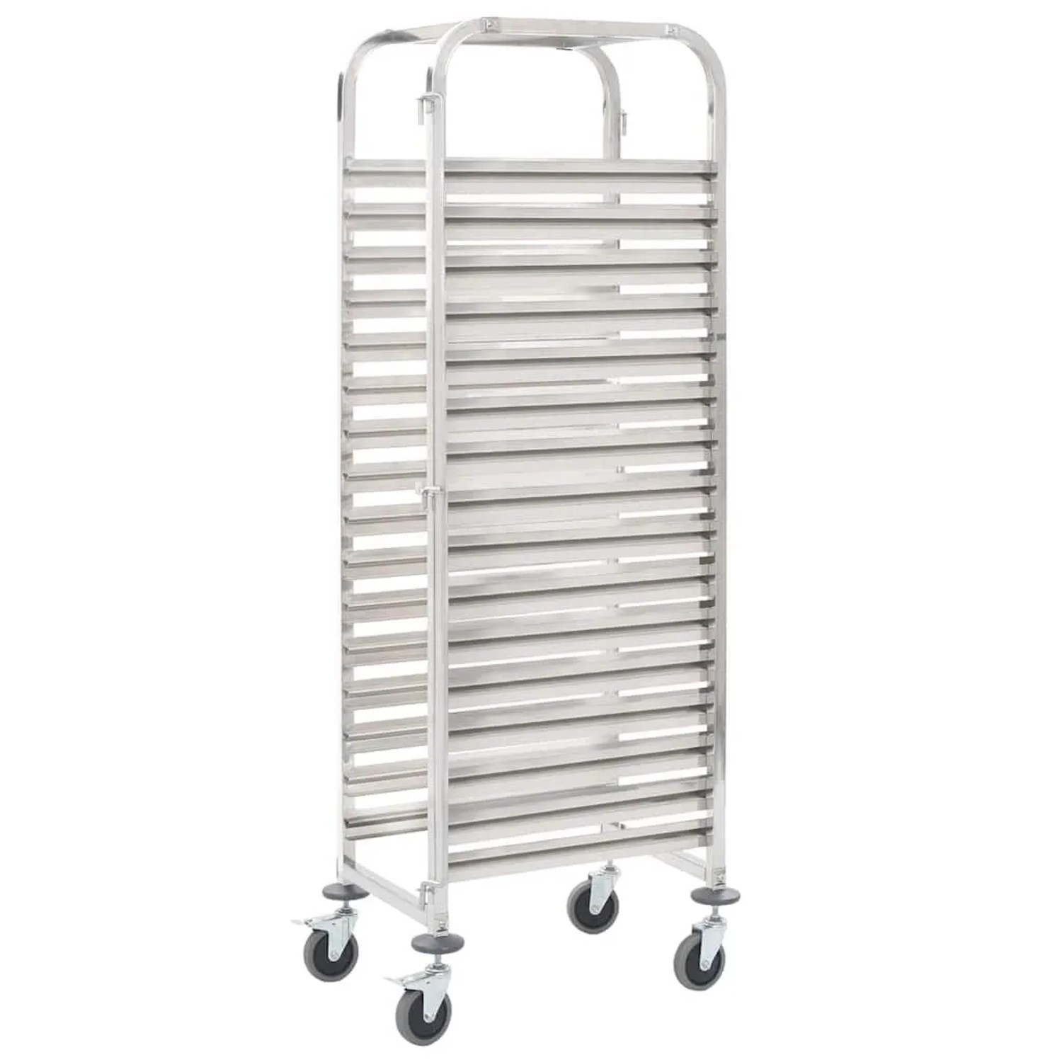 vidaXL Tablettwagen für 16 Tabletts 38x55x163 cm Edelstahl 50920