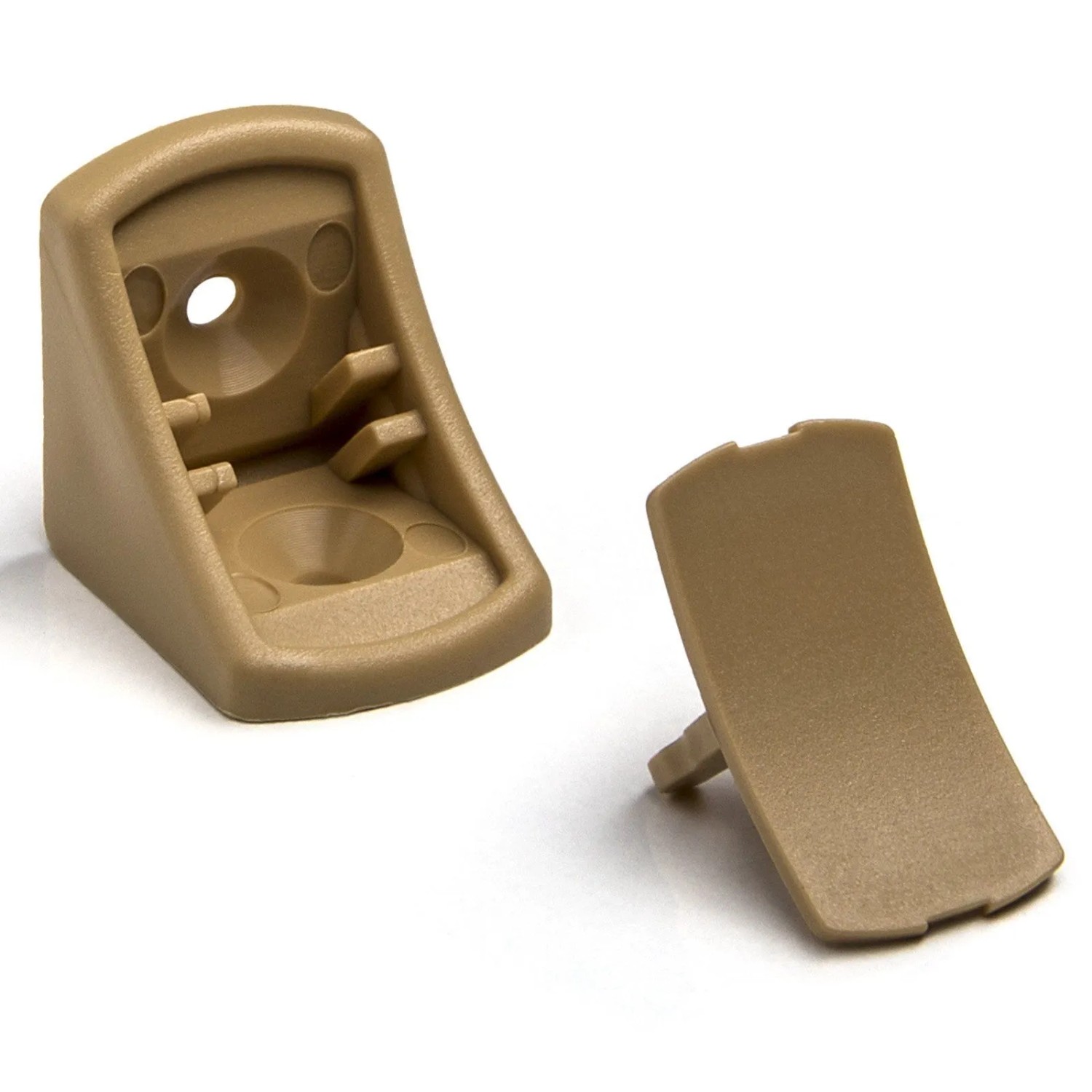 SOTECH 100 Stück Korpusverbinder 24 x 24 x 20 mm mit Abdeckkappe Beige