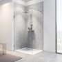 Schulte Duschrückwand ExpressPlus DecoDesign Softtouch Beton Grau, Duschbereich mit grauer Betonoptik.