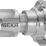 Geka plus Übergangsstück mit Klaue und Steckbuchse, silberfarben, für Schlauchanschluss.