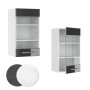 Vicco Küchen Glashängeschrank Fame-Line, anthrazit/weiß, 40 cm breit. Hängeschrank mit Glasfront und Regalböden.