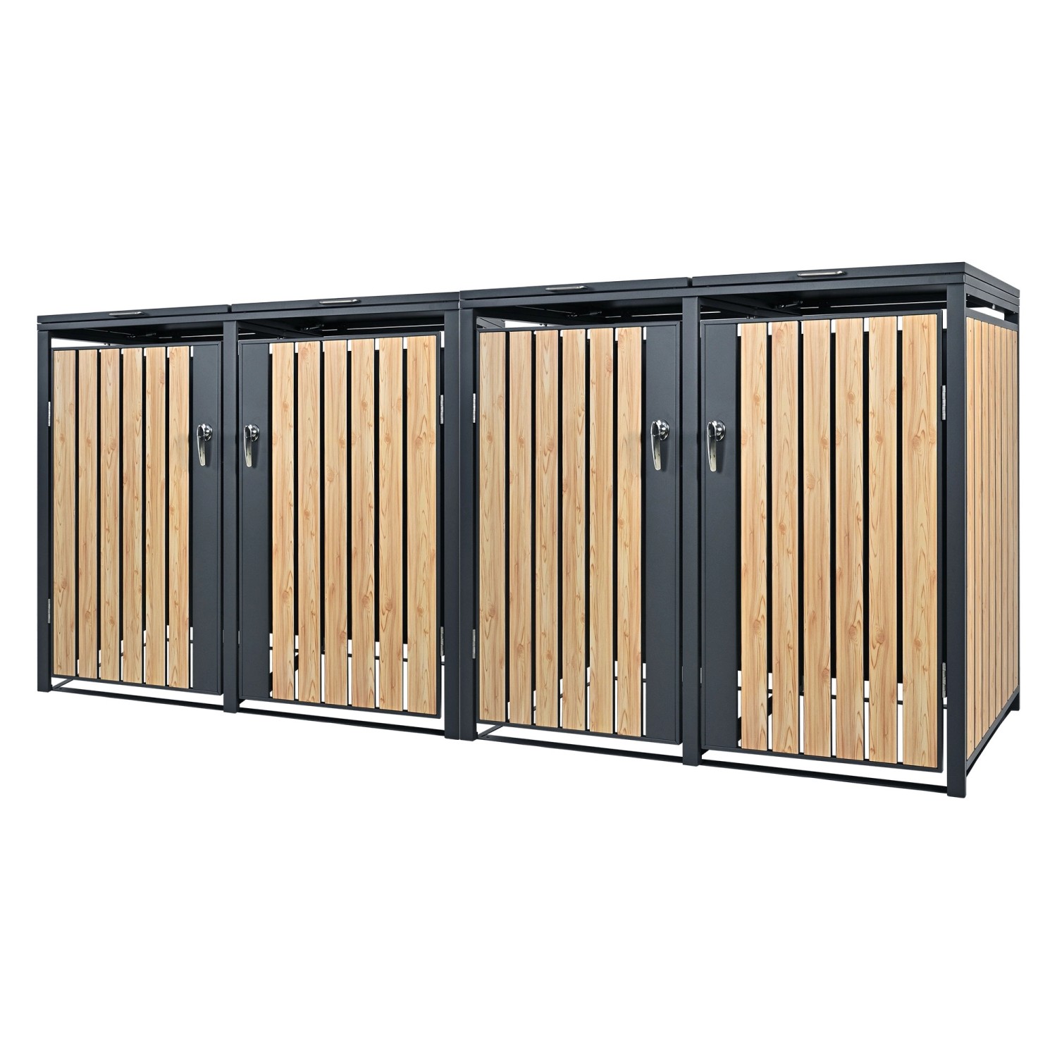 ML-Design Mülltonnenbox 4Er 240L 264x80x116,3cm Anthrazit-Lärchenoptik aus günstig online kaufen