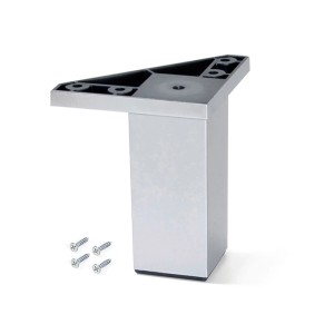 Emuca Möbelfuß Alumix, 100mm hoch, verchromter Kunststoff, mit Schrauben.
