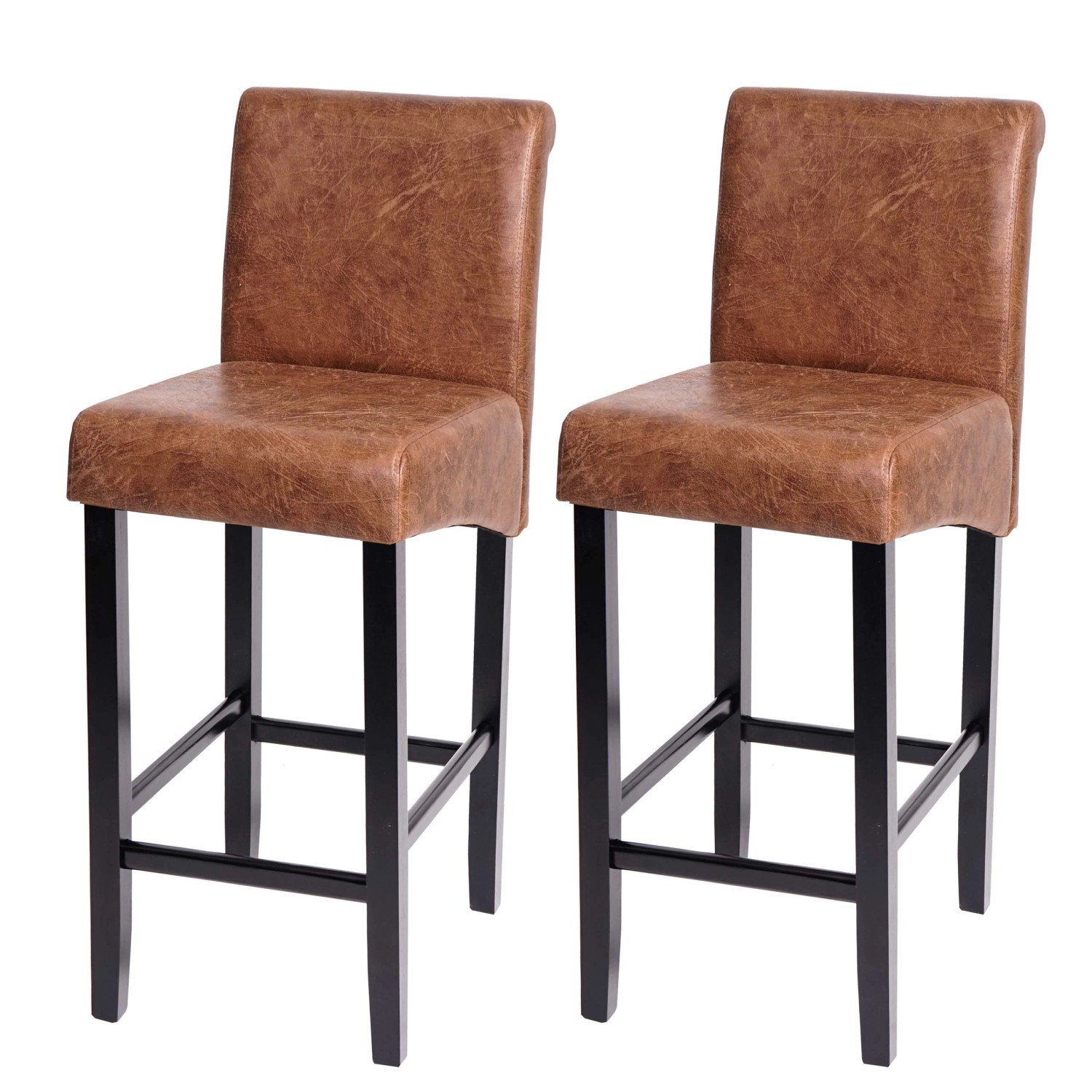 PROREGAL 2er-Set Barhocker Gepolstert Mit Lehne Sitzhöhe 75cm Holz Wildlede günstig online kaufen