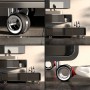 SOTECH Möbelrollen Set, Ø75mm, Chrom/Schwarz, 2x mit Bremse. Rollen für Möbel und mehr.