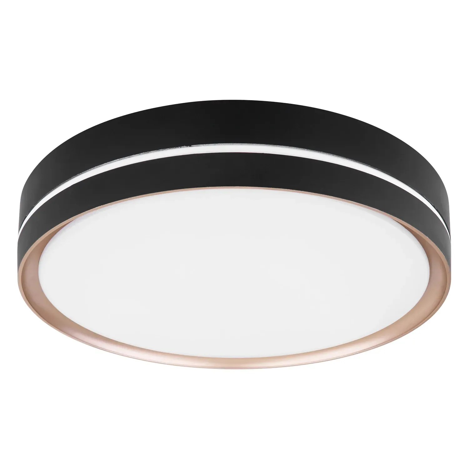 Schwarze Globo LED-Deckenleuchte Manni, Ø 38,5 cm, dimmbar mit Fernbedienung.