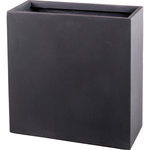 Dunkelgrauer Blumenkasten aus Fibreclay, 80x80x30,5 cm, für Balkon und Terrasse.