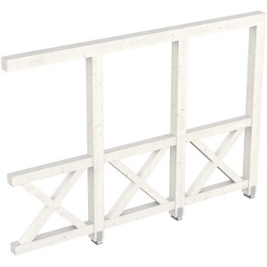 Skan Holz Seitenwand Andreaskreuz, 305x210 cm, Fichte weiß, Zubehör für Terrassenüberdachung.