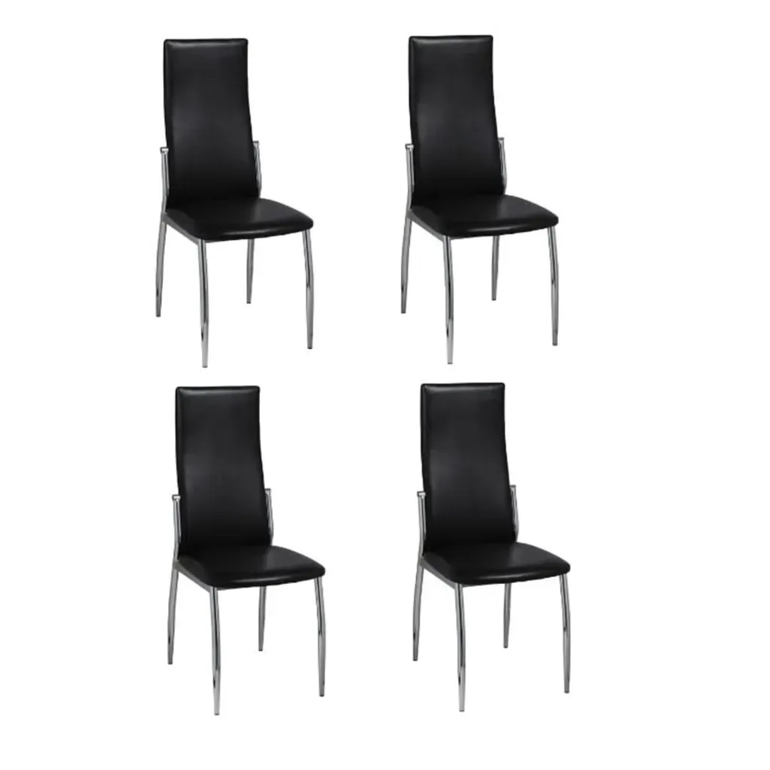 vidaXL Esszimmerstühle 4 Stk Schwarz Kunstleder 60570