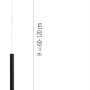 Schwarze LED-Pendelleuchte Bruno, 1-flammig, schlankes Design, 15x120 cm.