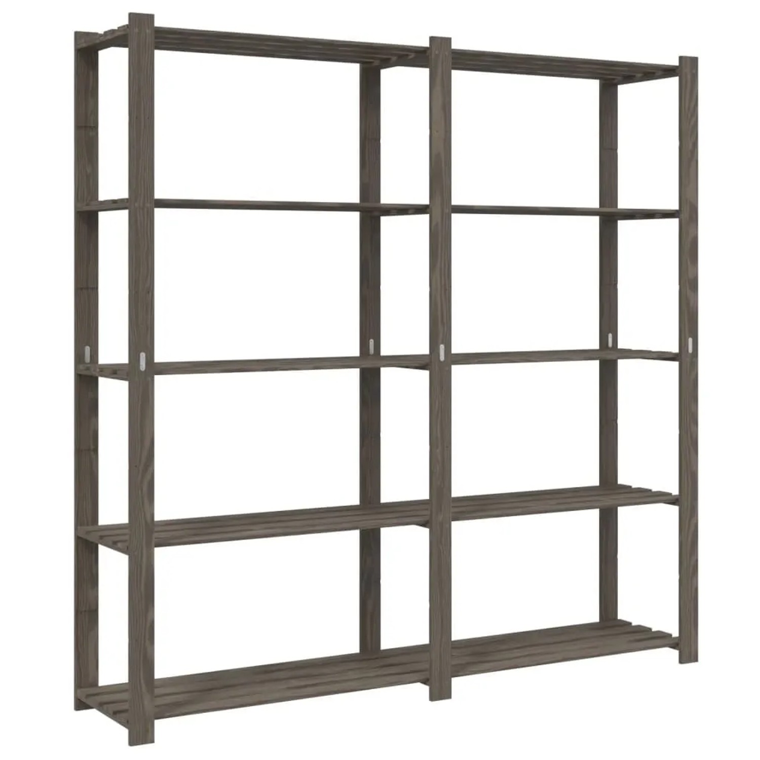 vidaXL Lagerregal mit 5 Böden Grau 170x38x170 cm Massivholz Kiefer 373384