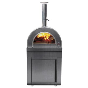 MyOutdoorKitchen Pizzaofen Naples Black Collection aus Edelstahl mit Feuer und Holz.