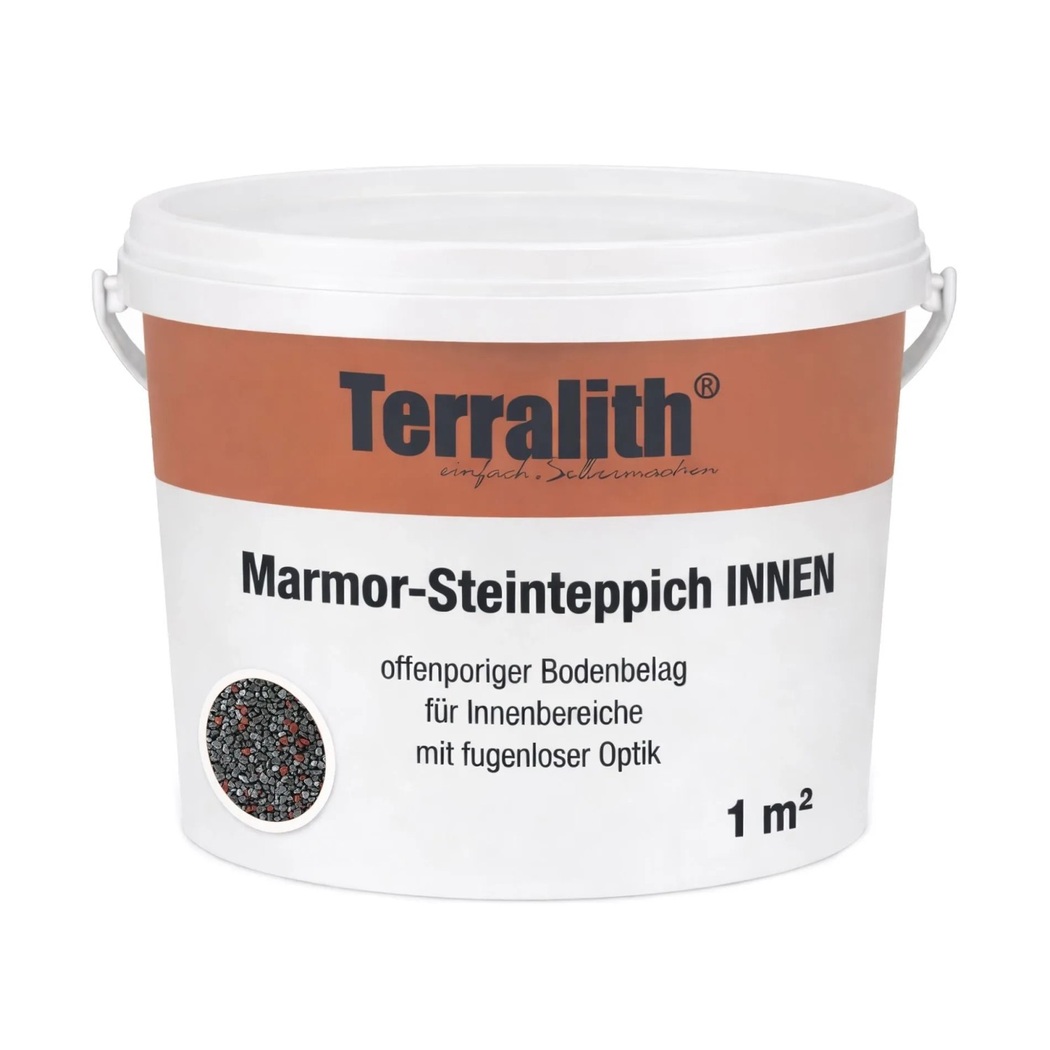 Terralith Metallic Steinteppich Metallic Mix 305 für 1m² Innen Fein 2-4 mm