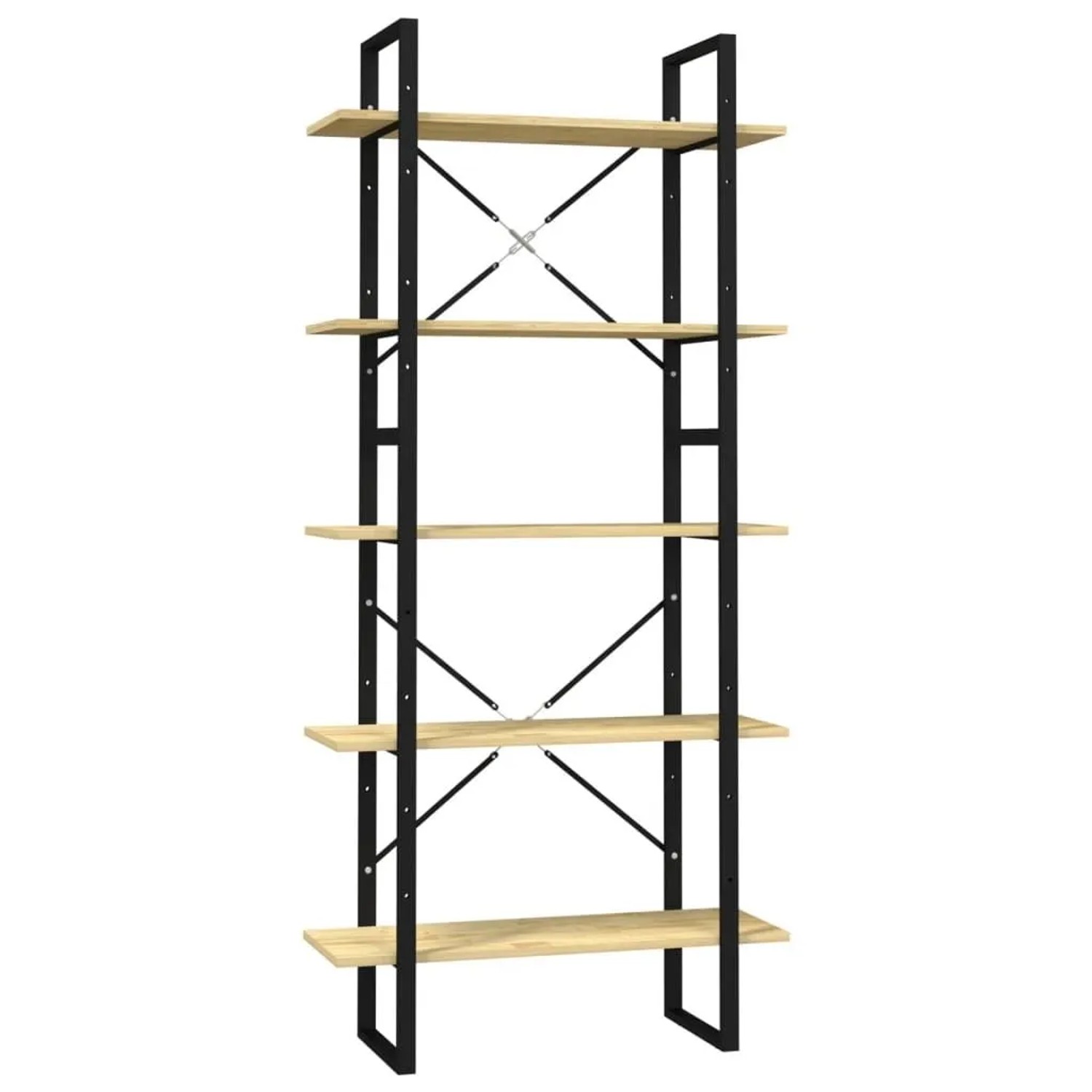 vidaXL Bücherregal 5 Fächer 80x30x175 cm Massivholz Kiefer 3081993 günstig online kaufen