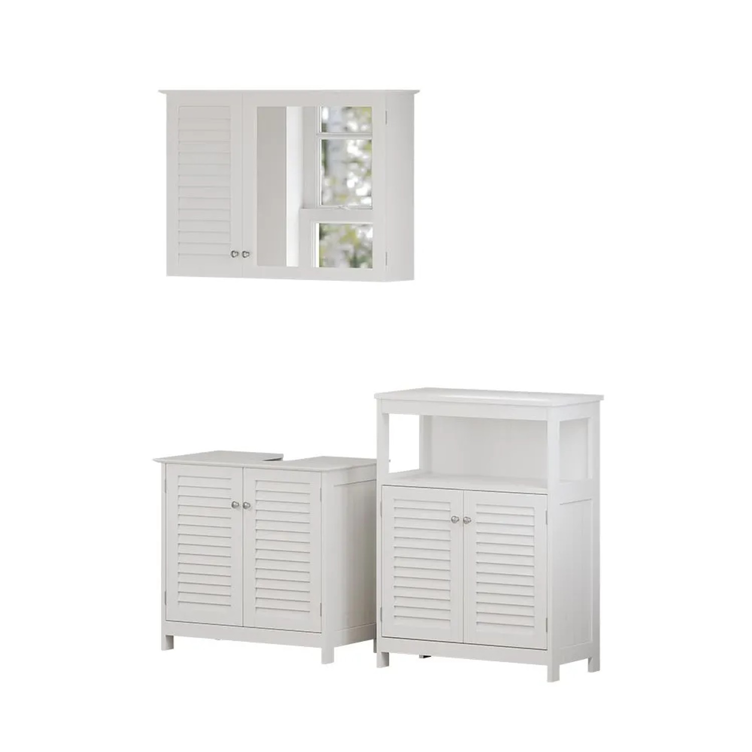 Vicco Badmöbel-Set Riad Weiß 60 x 58 3-teilig