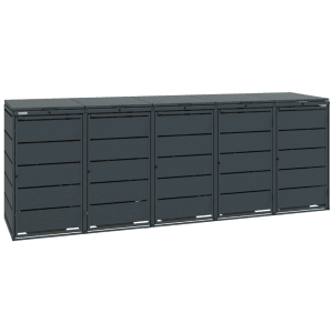 MBOX24 Classic Mülltonnenbox für 5 Mülltonnen (240L) aus Verzinktem Stahl  5er Metall Mülltonnenverkleidung in Anthrazit  Robust & Wetterfest