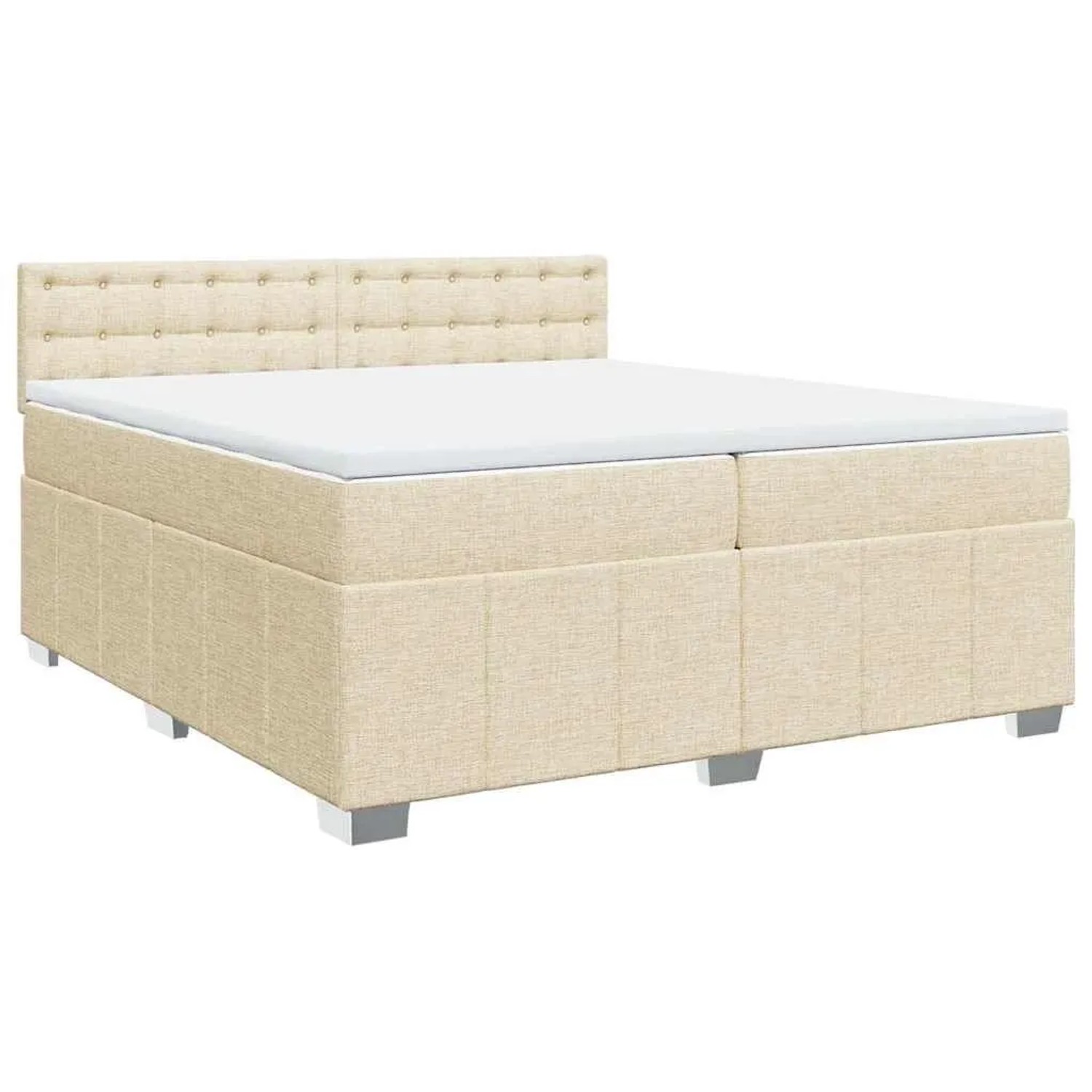 vidaXL Boxspringbett mit Matratze Creme 200x200 cm Stoff 3289494 günstig online kaufen
