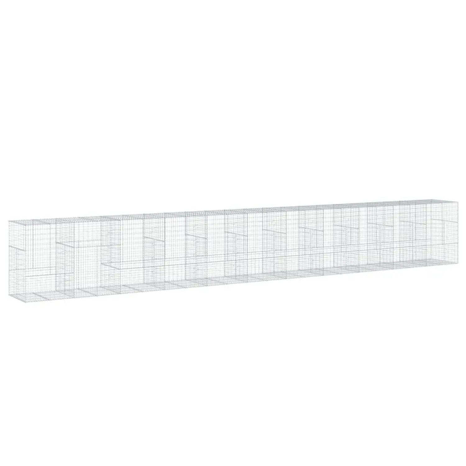 vidaXL Gabione mit Deckel 1100x100x150 cm Verzinktes Eisen 3295223