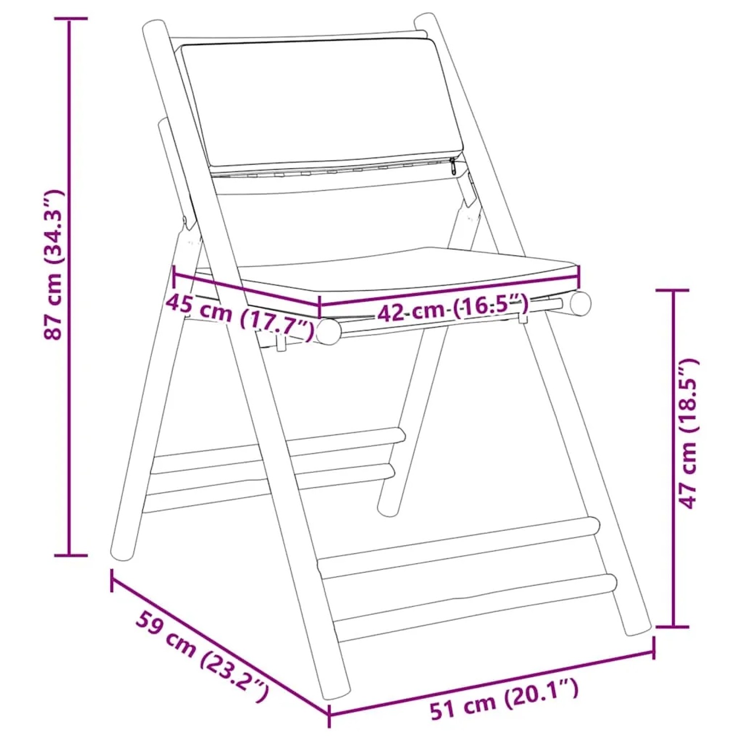 vidaXL Bistro-Set, 3-teilig, klappbar, mit dunkelgrauen Kissen, Bambus. Gartenmöbel.