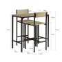 SoBuy Bartisch-Set OGT03-N mit 2 Barhockern, Holz/Metall, natur/schwarz, für Küche & Party.
