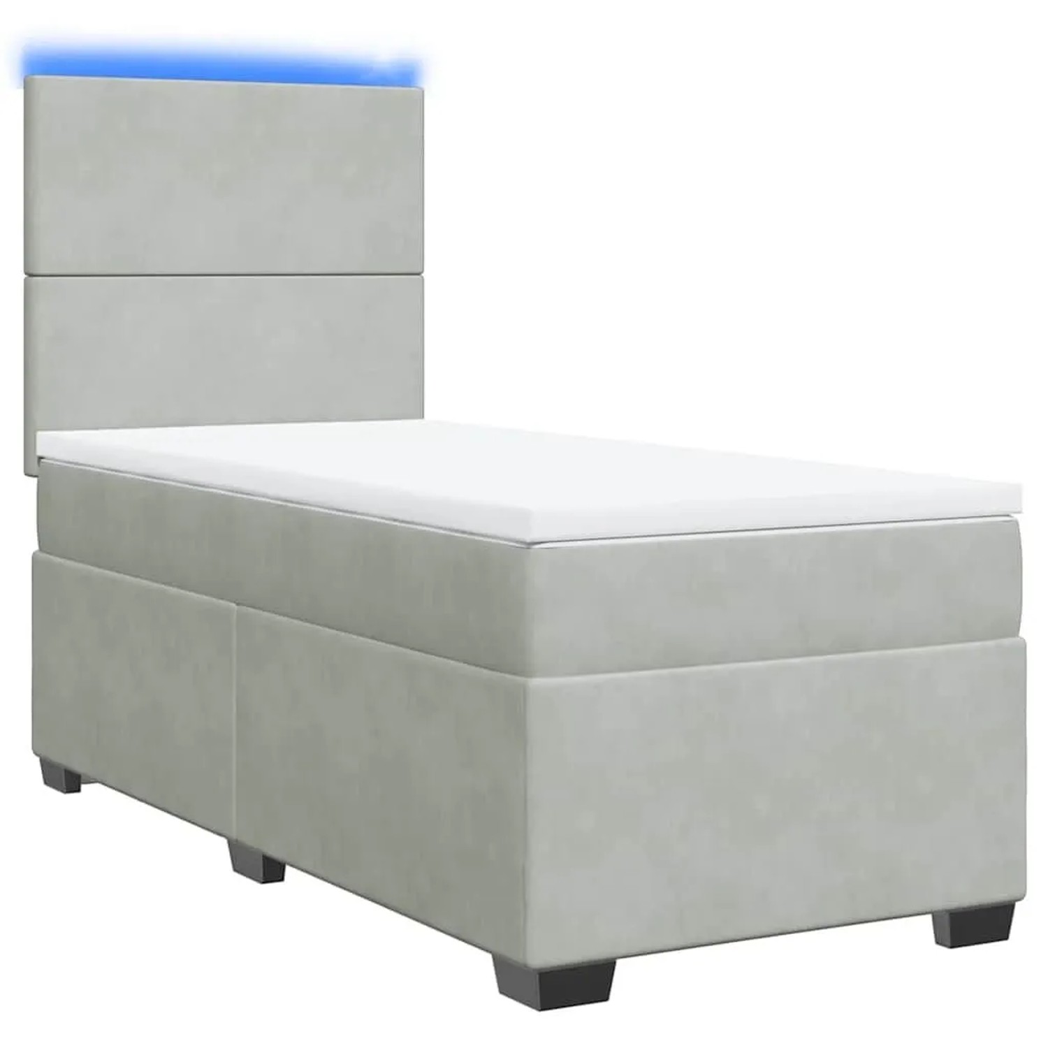 vidaXL Boxspringbett mit Matratze Hellgrau 100x200 cm Samt 3293128 günstig online kaufen