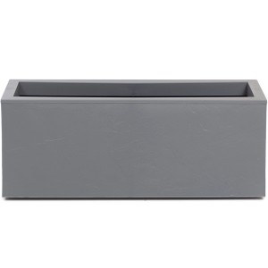 Grauer Ondis24 Balkonkasten Vulkan, 25 Liter, in Steinoptik. Pflanzgefäß für Balkon und Terrasse.