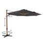 Axi Ampelschirm Cyrus Premium, Ø 300 cm, Holzoptik/Grau, mit Dreh- und Kippfunktion für flexiblen Sonnenschutz.
