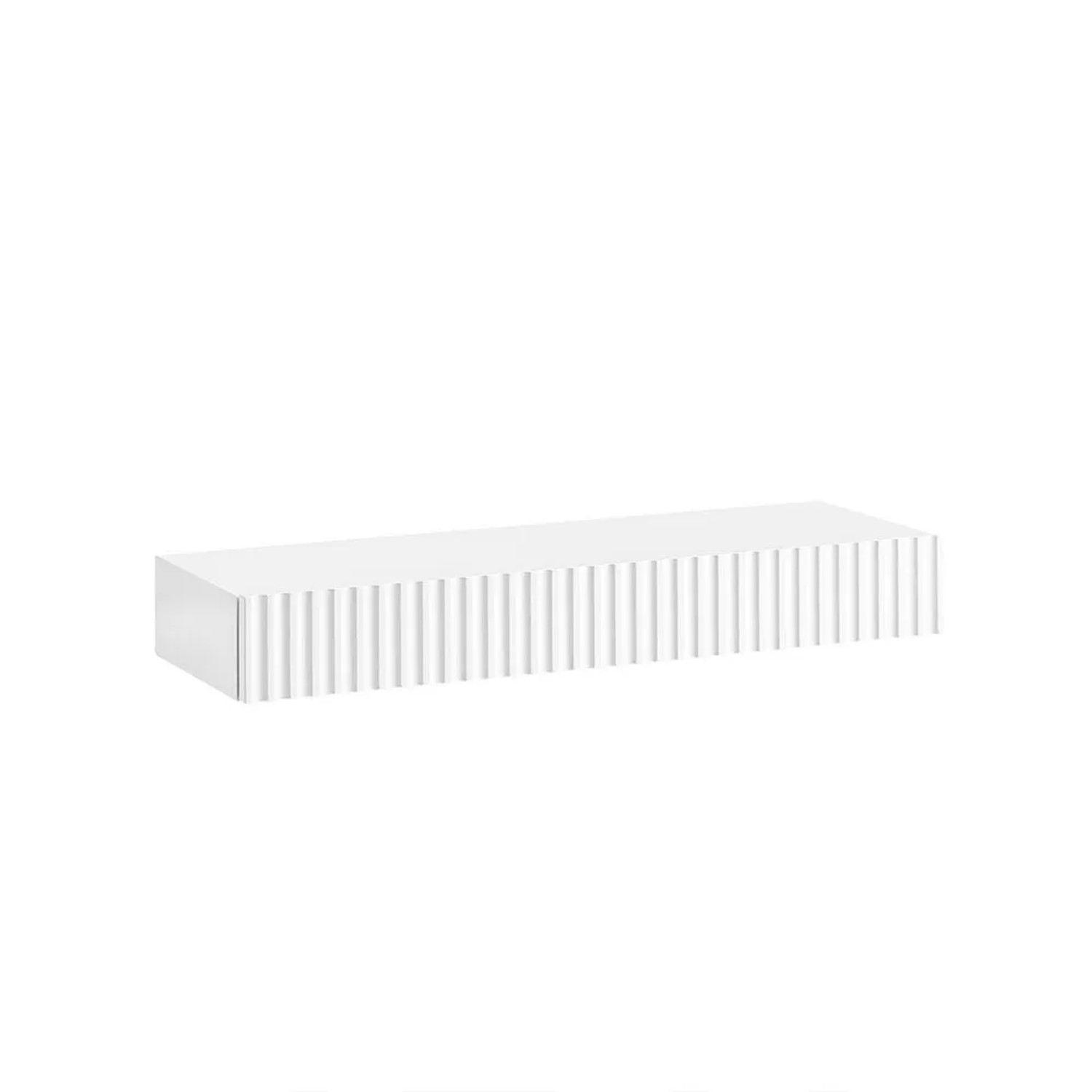 SoBuy Schweberegal Wandregal mit Schublade und LED Licht Weiß 60x8x20cm FHK38-W