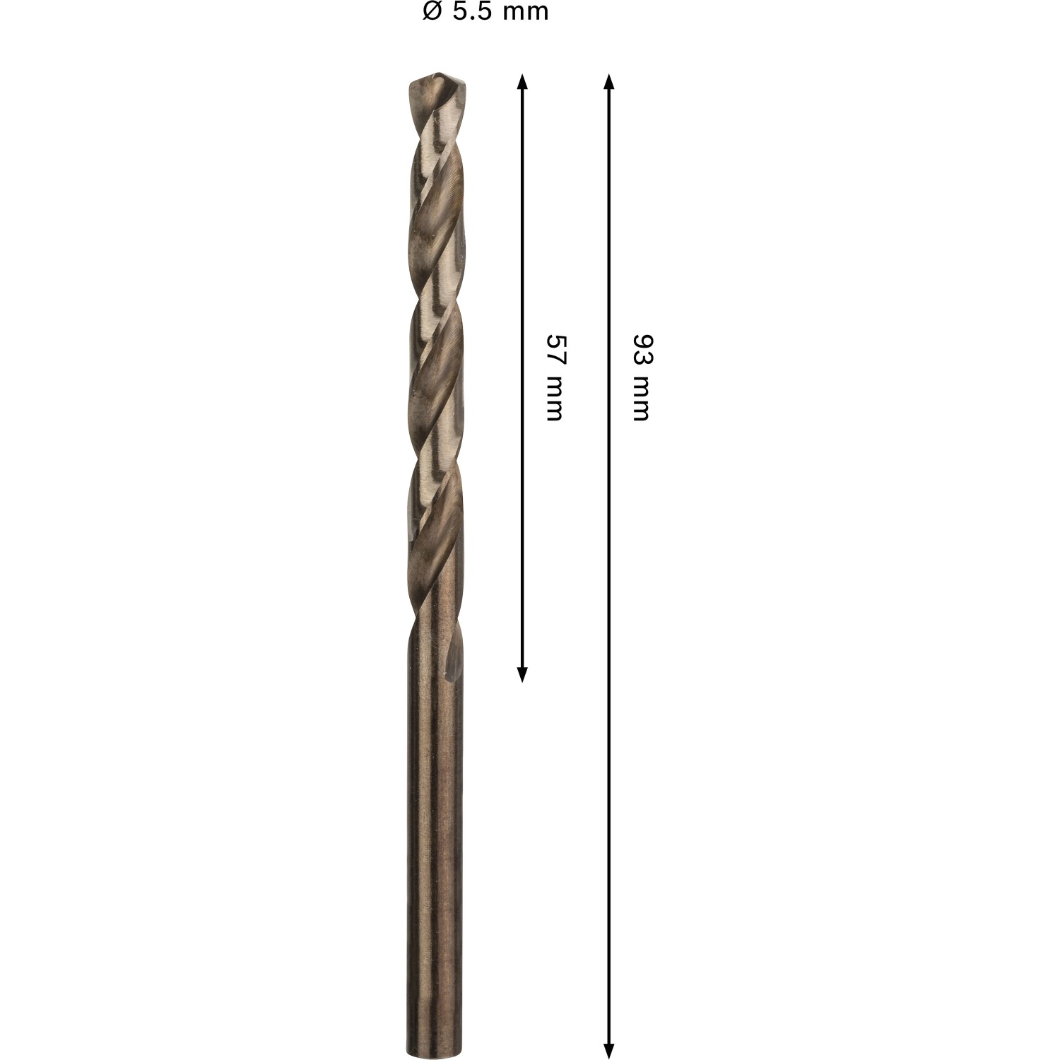Bosch Spiralbohrer Pro Stainless Steel HSS-Co, Ø 5,5 mm, Bronze. Metallbohrer für Edelstahl.