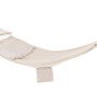 Weiße ebuy24 Anini Hängematte aus Stoff mit Kissen, ideal für Gartenmöbel.