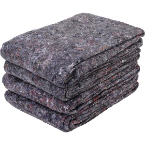 Stapel aus vier grauen Abdeckvliesen (2x1m) zum Schutz von Oberflächen.