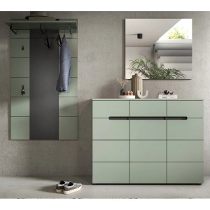 Inn.Furn Garderoben-Set 3-teilig in Salbei und Grau 215 cm Cooper