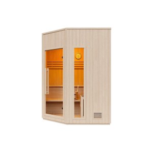 Vente-unique Finnische Sauna Kotka Naturfarben Hell 180 cm