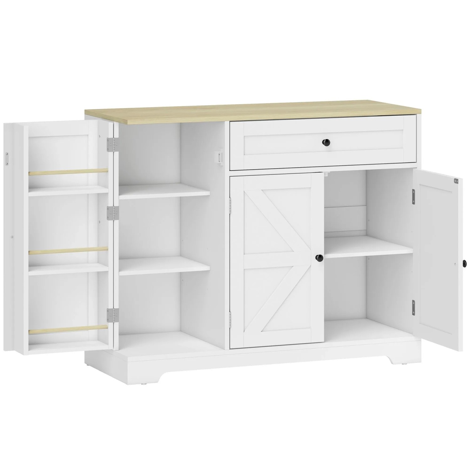 HOMCOM Buffet Cabinet MDF 100L x 40B x 81H cm Weiß