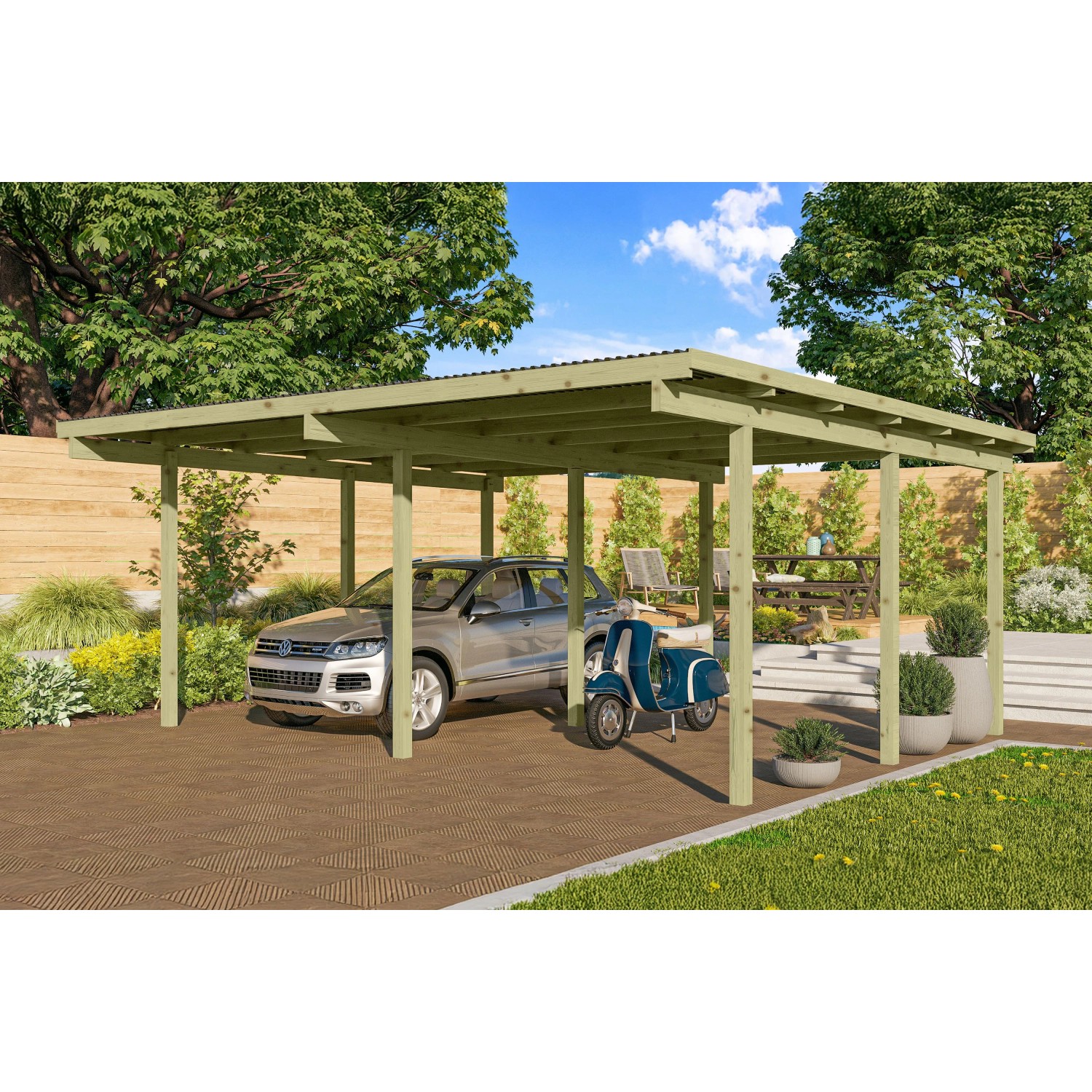 Karibu Doppelcarport Eco