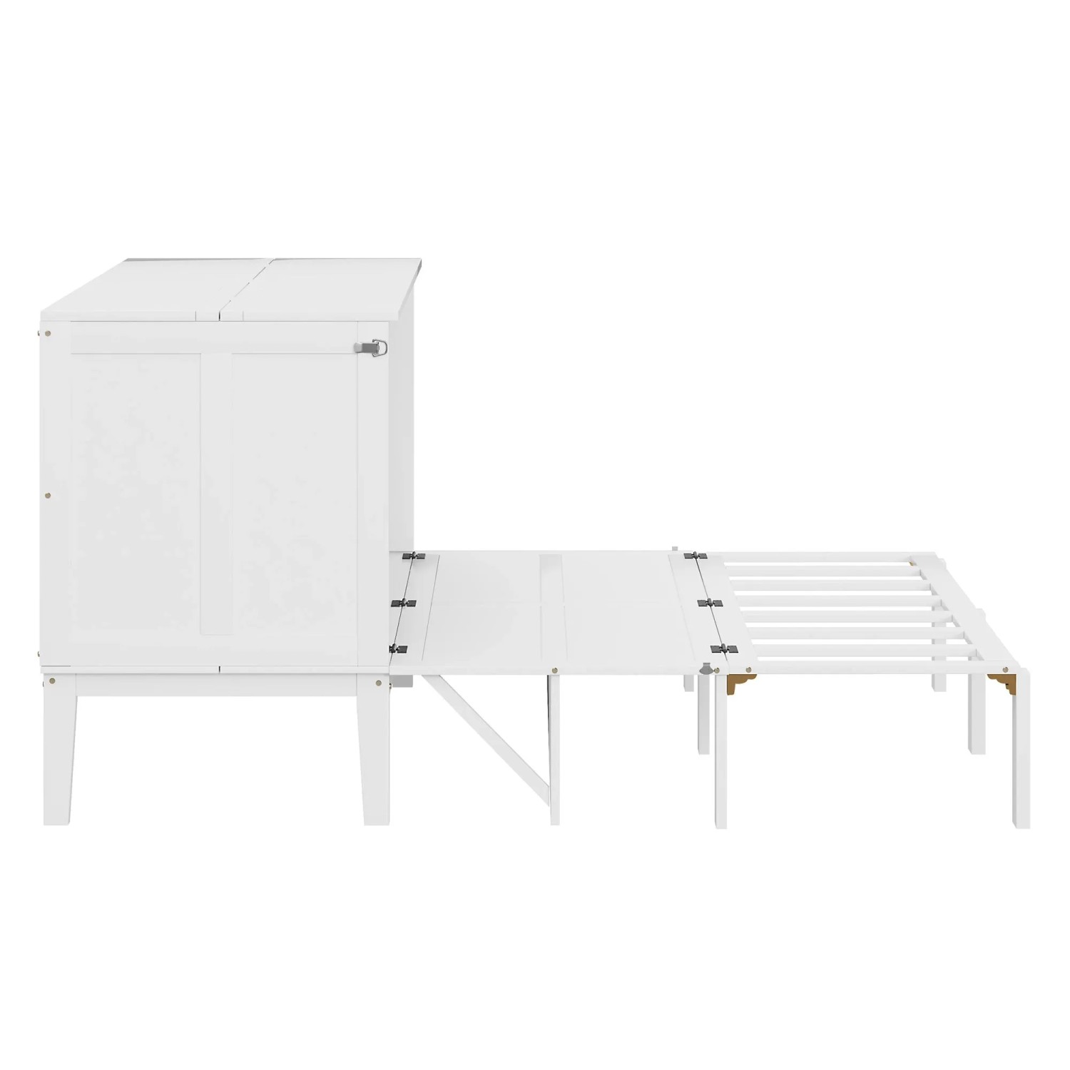 okwish Schrankbett 140x200cm mit Lattenrost Wandbett Schlafzimmer Weiß ohne Matratze_9
