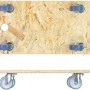Wagner Transporthilfe mit 250 kg Tragkraft, OSB-Platte und vier Rollen für harte Böden.