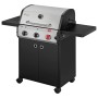 Enders Gasgrill Chicago Next 3 Brenner, schwarz-edelstahl, mit Garhaube, Seitenablagen und Unterschrank.