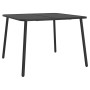 Quadratischer, anthrazitfarbener Gartentisch aus Stahl, Teil der 7-tlg. vidaXL Garten-Essgruppe.