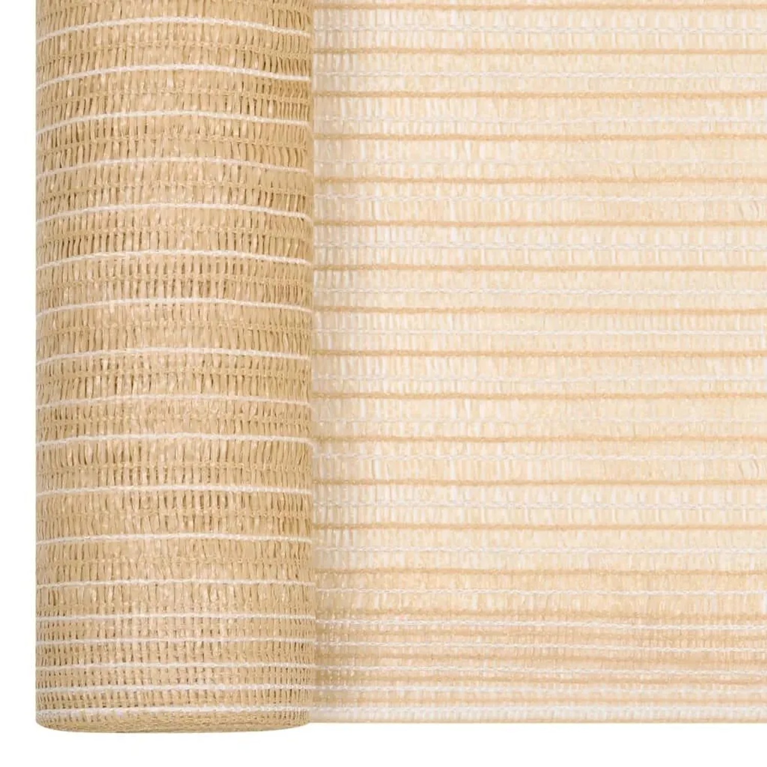 Beige vidaXL Zaunblende 2x25m aus HDPE, gerollt. Sichtschutz für Garten & Balkon.