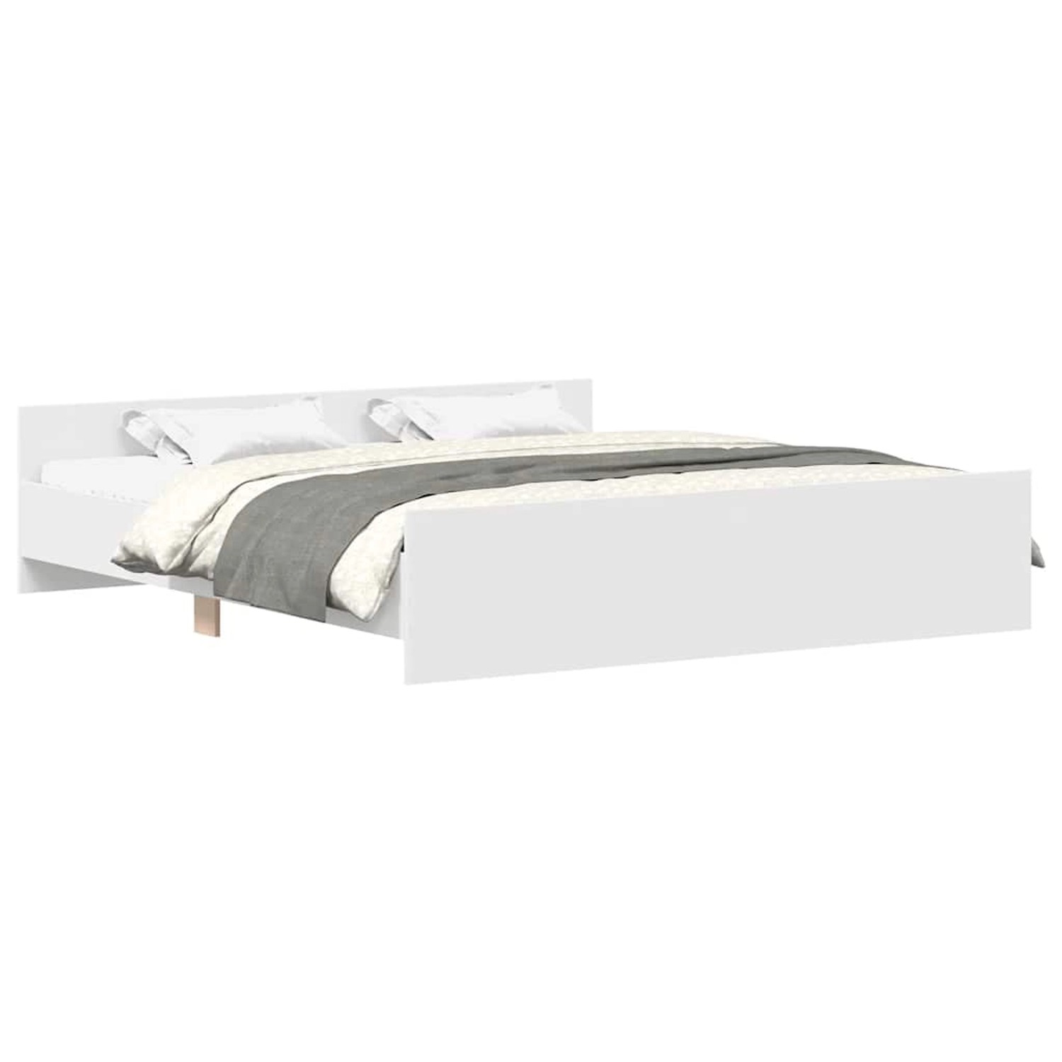 vidaXL Bettgestell mit Kopf- und Fußteil Weiß 200x200 cm 3203733 günstig online kaufen