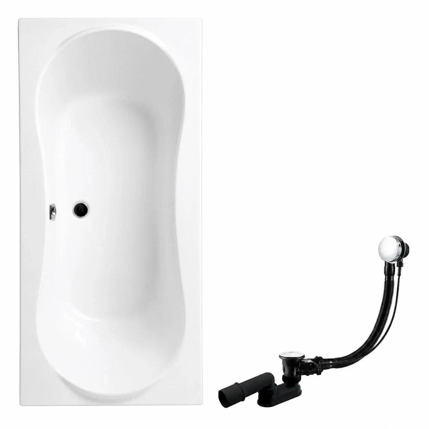 KOLMAN Badewanne Rechteck 180 x 80 Cm Inkl. Ablauf Und Füße