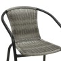 Mojawo Bistrostuhl aus Polyrattan, grau meliert und schwarz, stapelbarer Gartenstuhl.