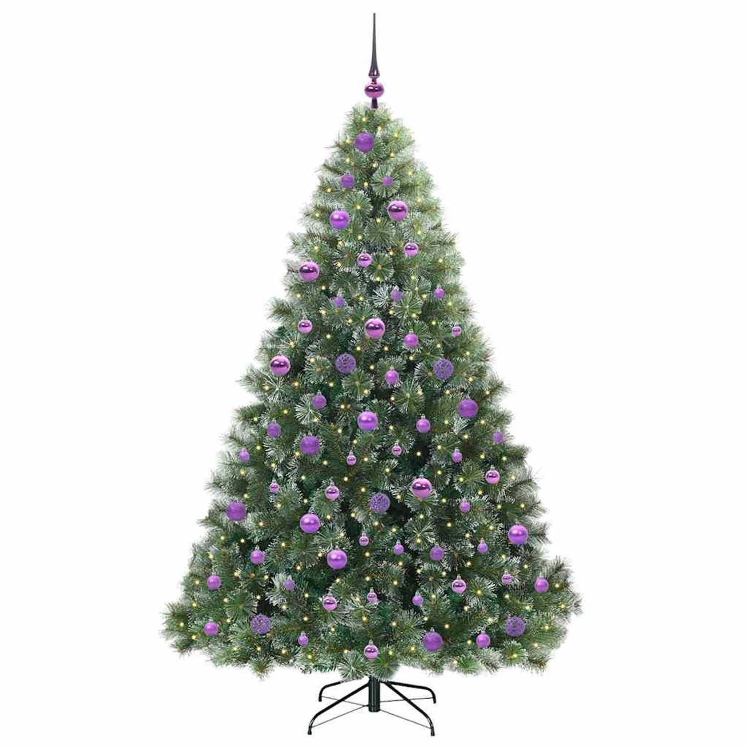 vidaXL Künstlicher Weihnachtsbaum mit 300 LEDs Grün 180 cm PE und PVC 3397854