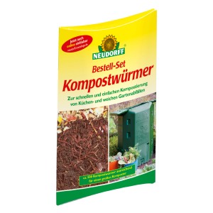 Neudorff Kompostwürmer (500 Stk.) im Bestell-Set: Regenwürmer zur Kompostierung von Küchen- und Gartenabfällen.