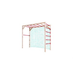 Weka Klettergerüst Tabaluga mit Tornetz: Holzgerüst mit Sprossen und Netz für Spiel & Spaß im Garten.