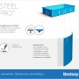 Bestway Frame Pool Steel Pro, blauer Stahlrahmenpool, eckig, 400x211x81 cm.